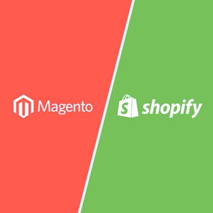 Magento and Shopify logos