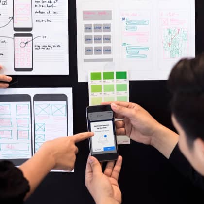 Person showing a phone